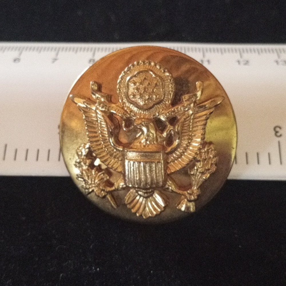 Gold Tone Military Hat Badge